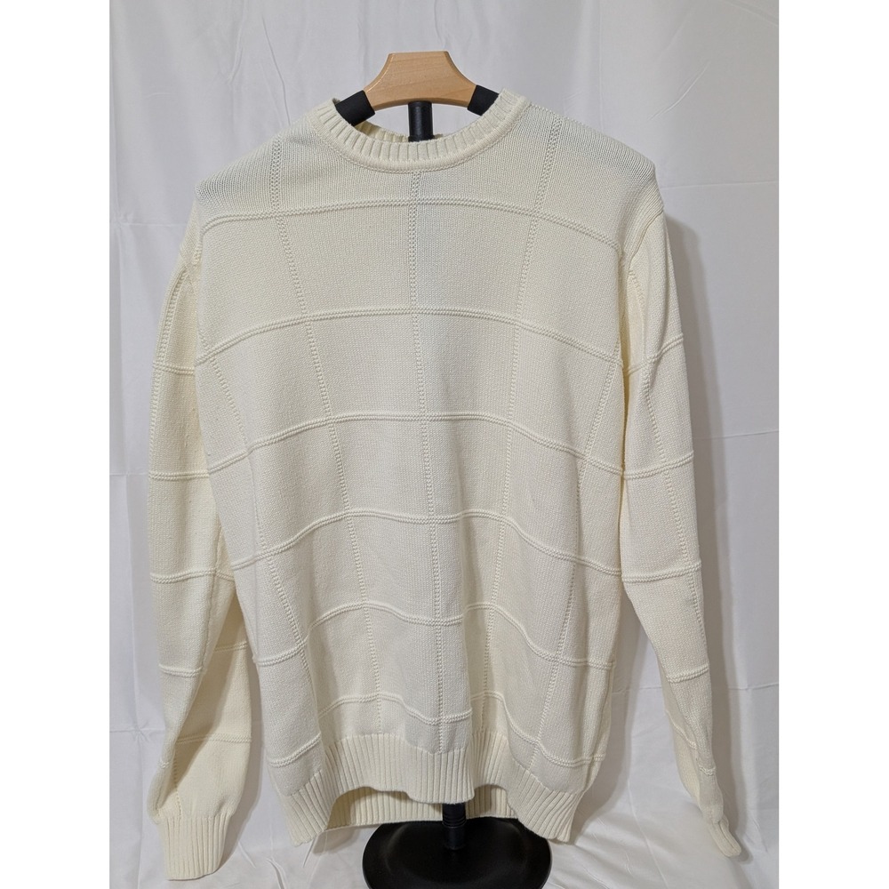 Dockers Mens Cream White Sweater 100% Cotton XLT Tall